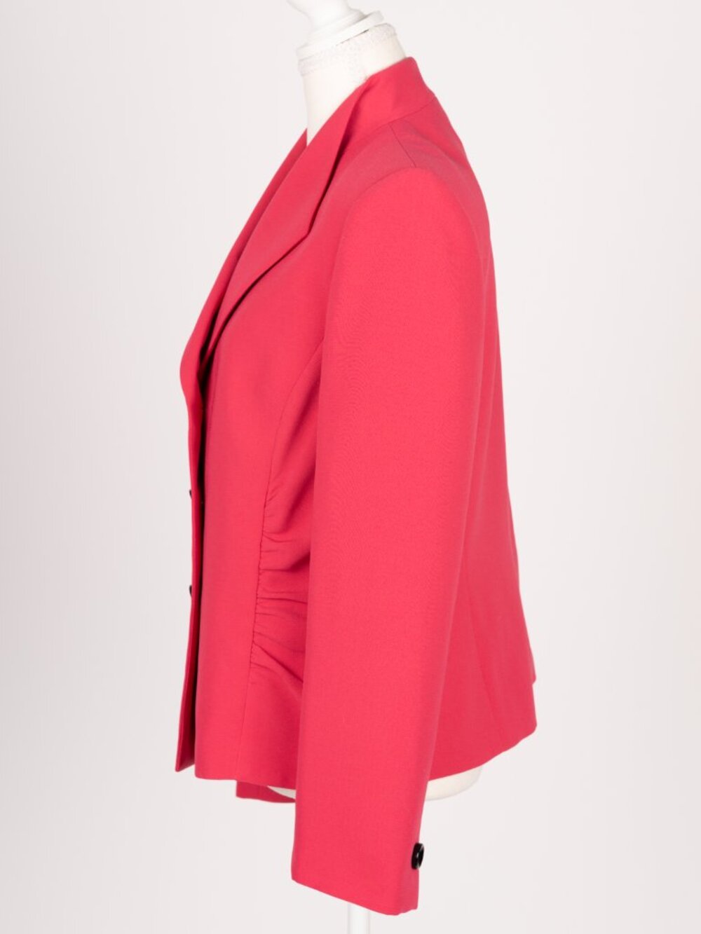 Hot Pink Ruched Portrait Collar Blazer Sz 12 Vintage Corpcore Elle Woods Barbie - Picture 4 of 14